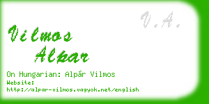 vilmos alpar business card